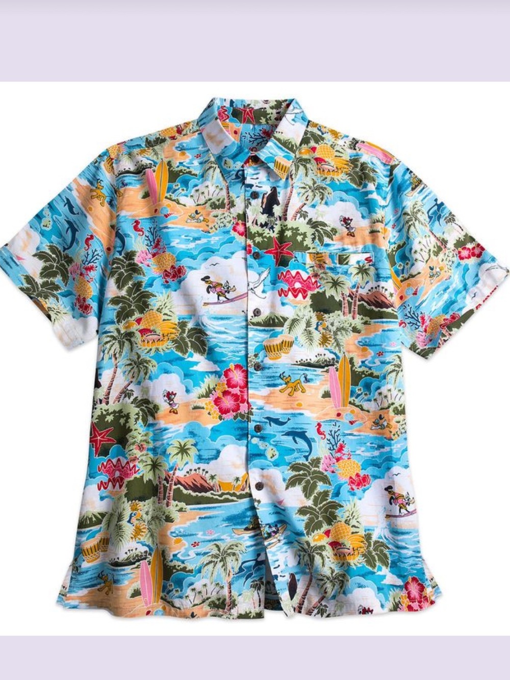Men’s Disney Store Hawaiian character shirt button down size medium multicolor